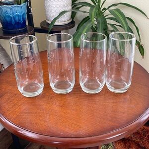 Set of 4 Princess House ice water glasses.
